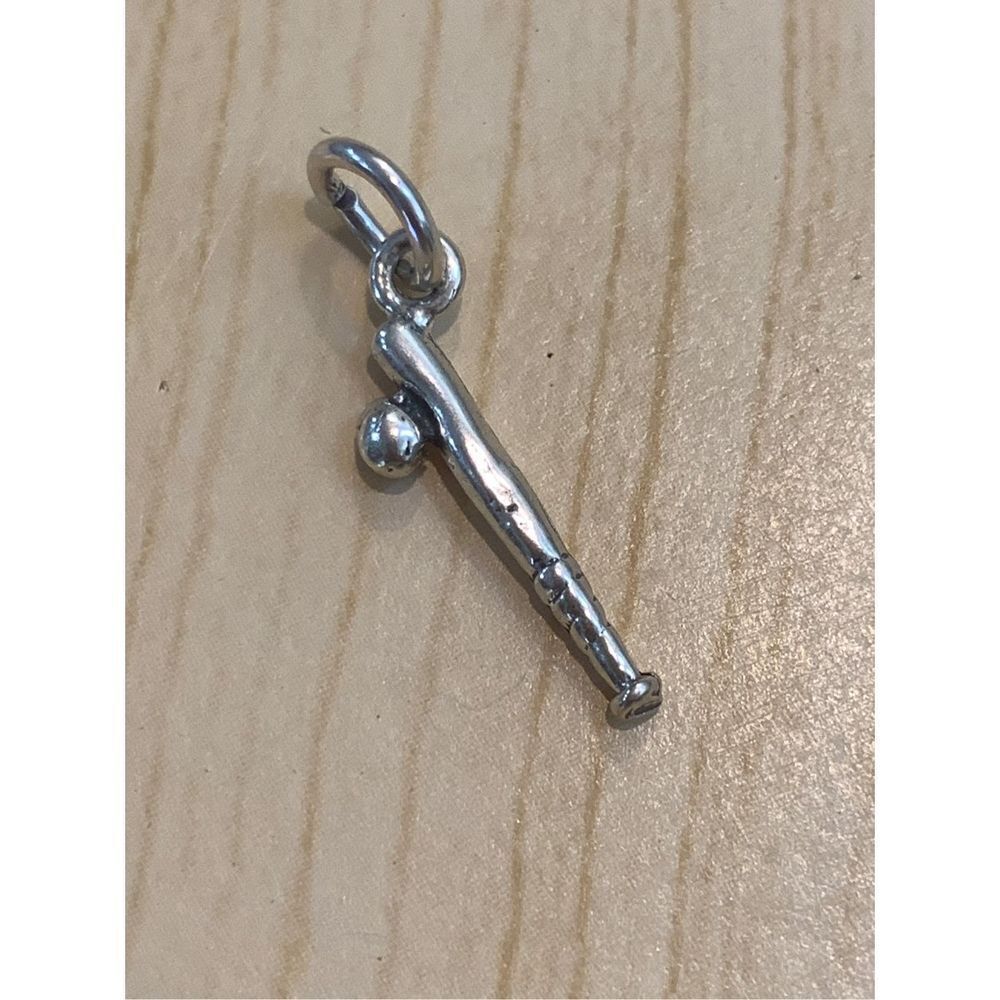 .925 Baseball and Bat Sterling Silver Jewelry Charm #sports #baseball